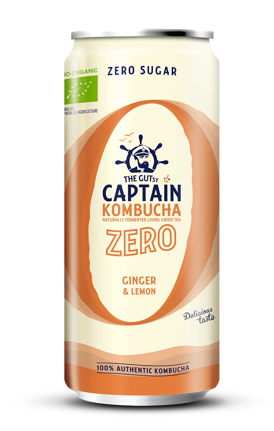 The Gutsy Captain Kombucha Zero Ginger Lemon BIO