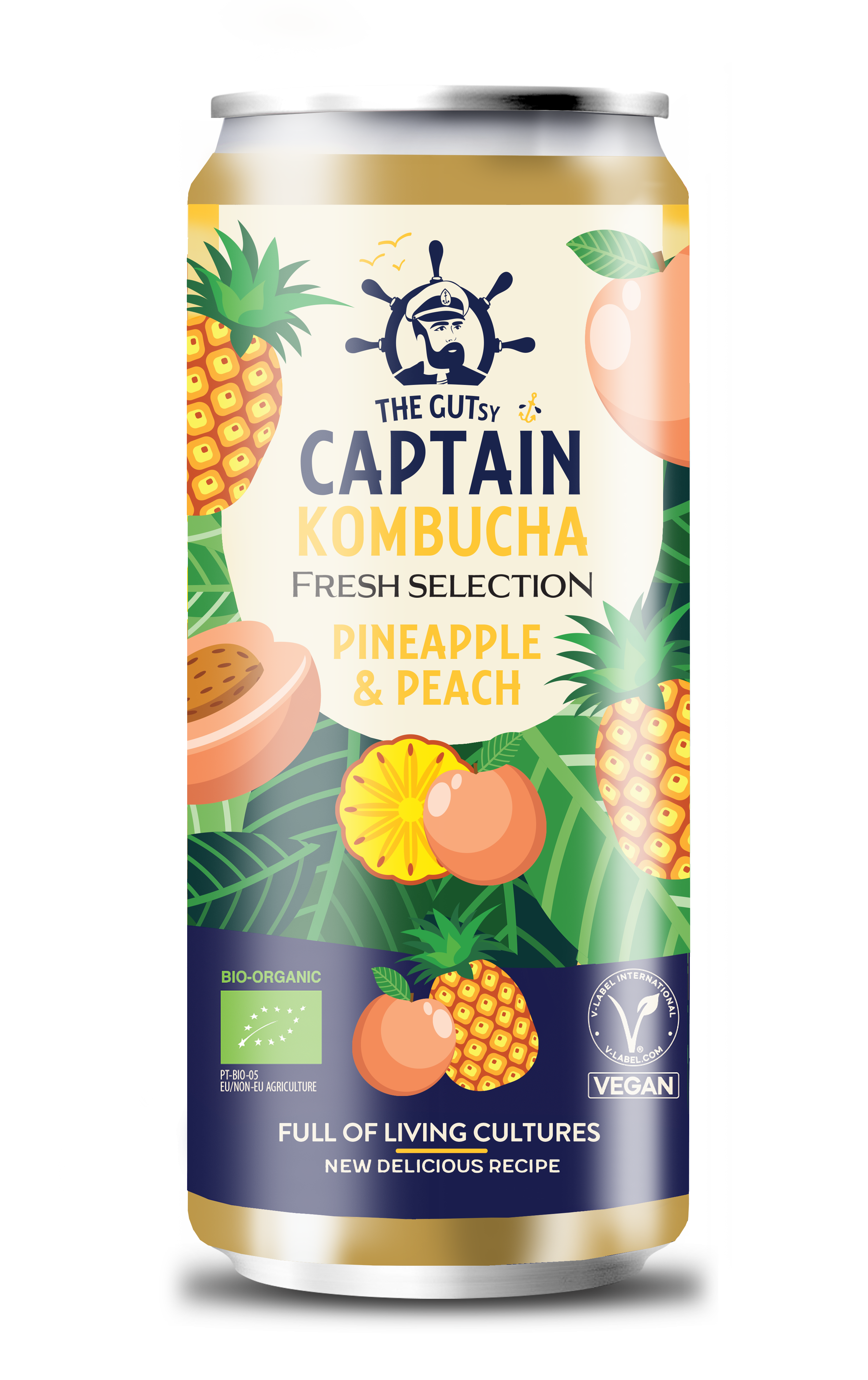 The Gutsy Captain Kombucha Fresh Pineapple & Peach